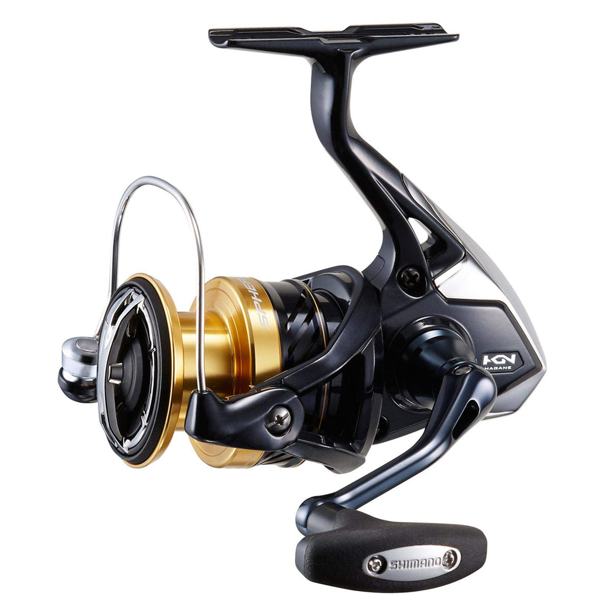 SHIMANO SPHEROS SW 3000-4000 Hagane body closeup for durable saltwater performance.