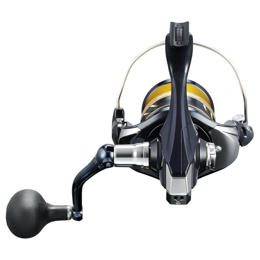 Shimano SPHEROS SW A 18000HG spool close-up showing precision gearing for smooth drag