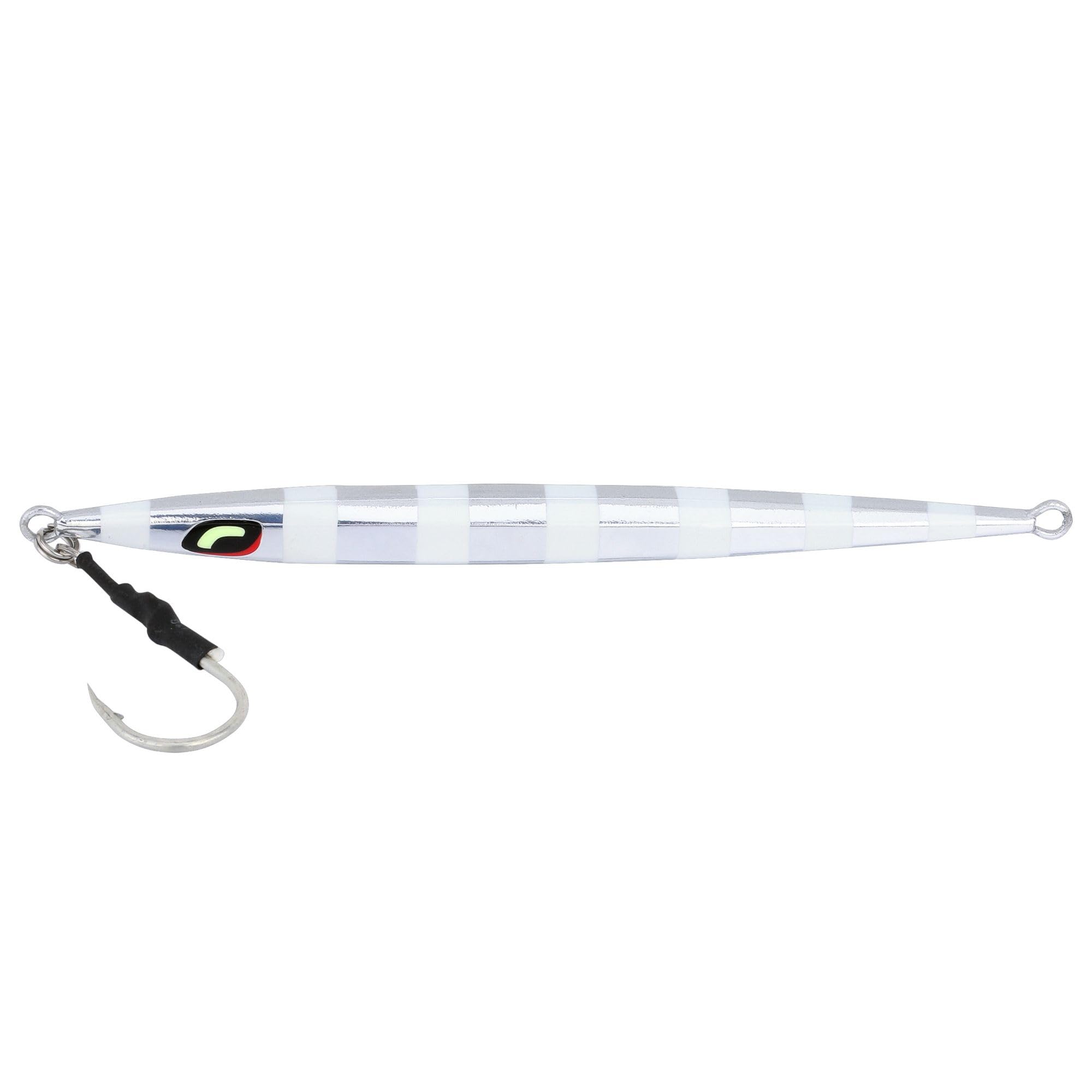 Close-up of metallic body on Shimano BF140FSSQ ShimmerFall jig.