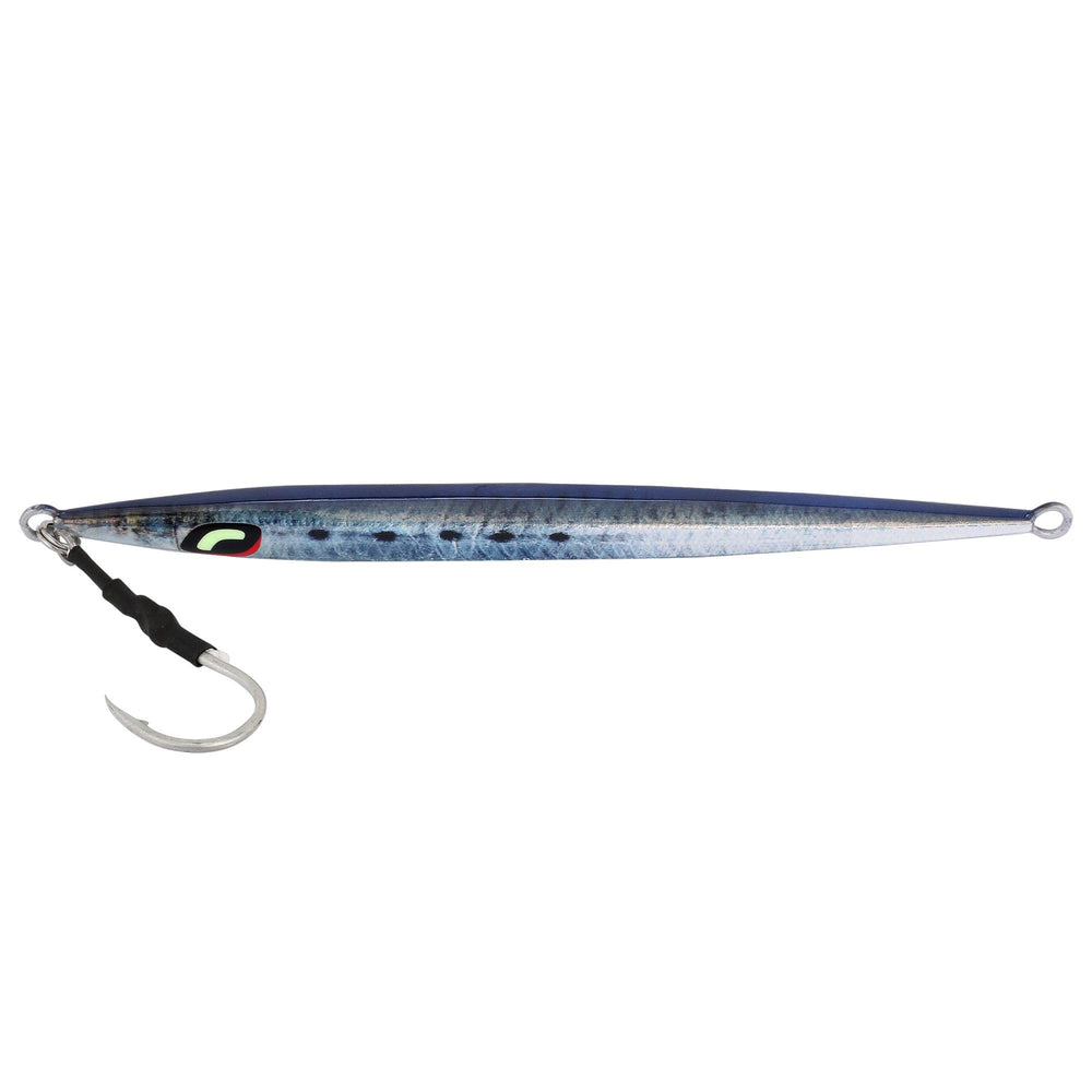 Through-wire construction visible on Shimano ShimmerFall BF140FSSQ squid jig.