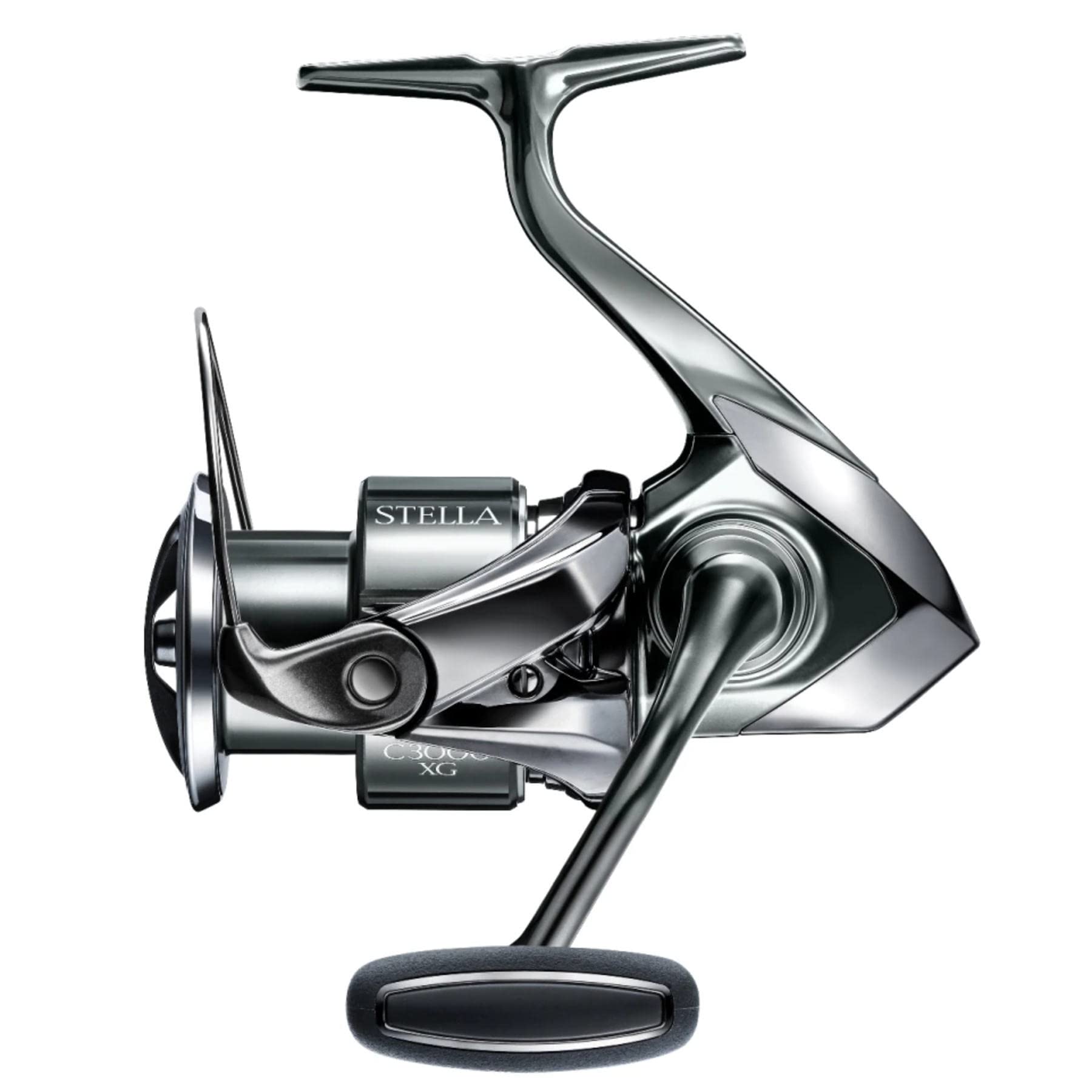 Shimano Stella 22 C3000XG reel with Infinity Drive for smooth retrieves under heavy loads.