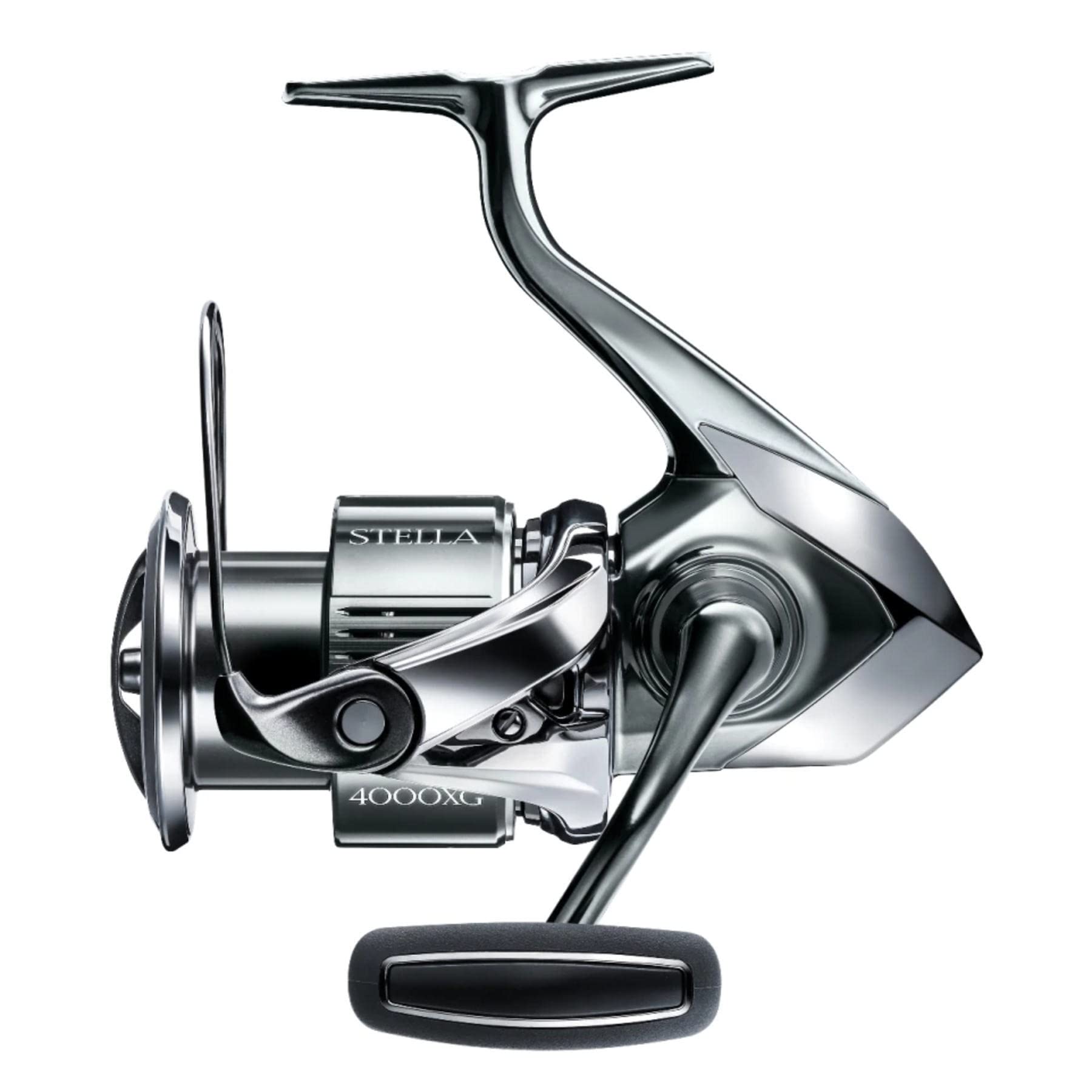 Shimano Stella 4000XG reel close-up, showcasing smooth drag and premium finish for saltwater fishing