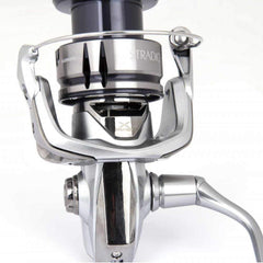 Shimano Stradic FL 1000 X-Protect closeup showcasing water resistance features.