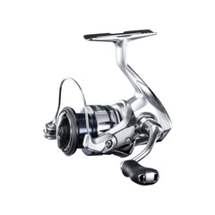 Shimano Stradic FL Hagane Body close-up shows rigid reel design for steady cranking.