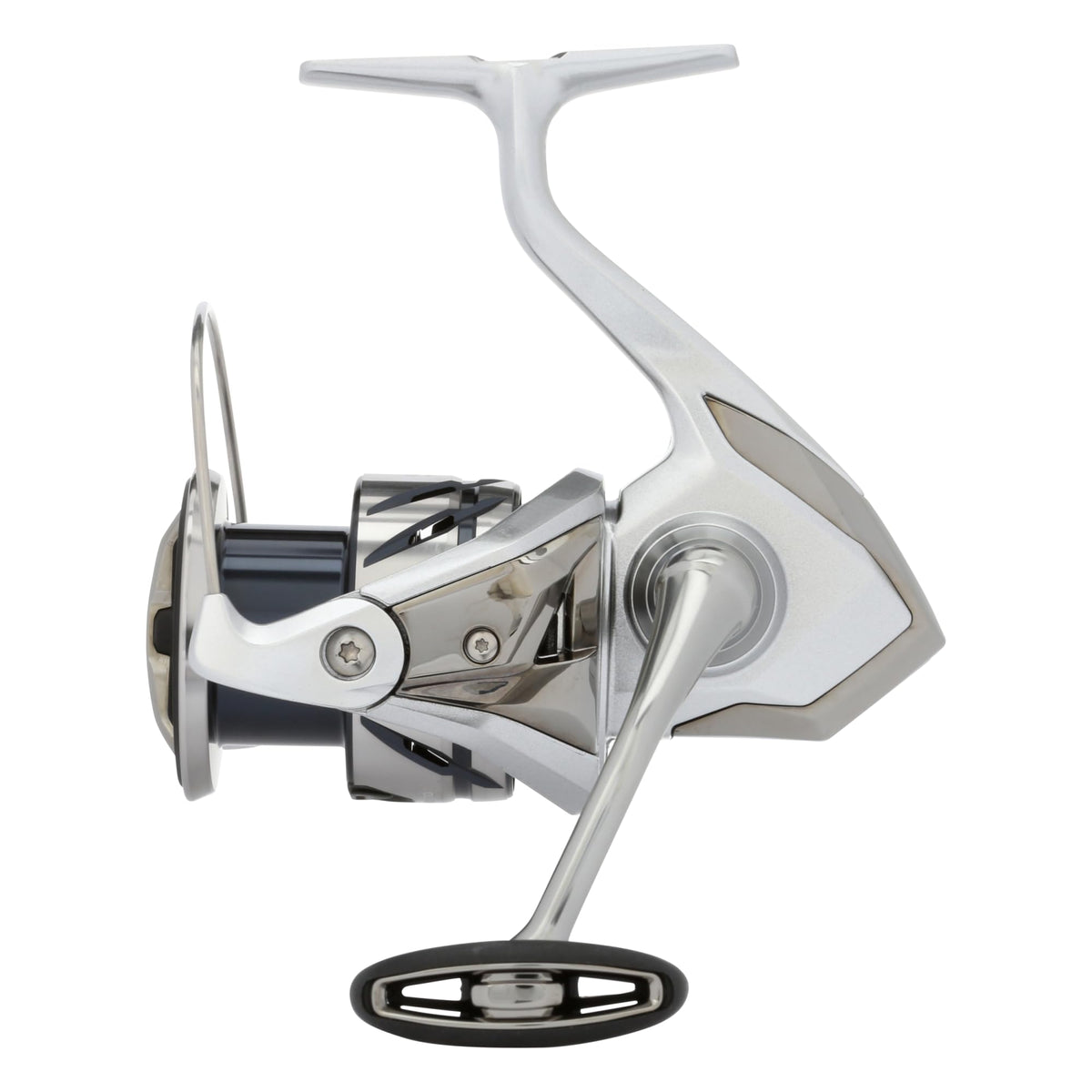 SHIMANO Stradic FM spinning reel front view showing smooth casting and balance