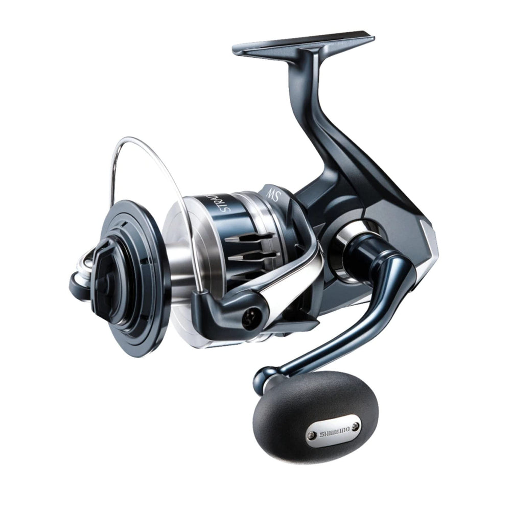 Shimano Stradic SW 14000XG reel closeup showing smooth drag and ambidextrous retrieval
