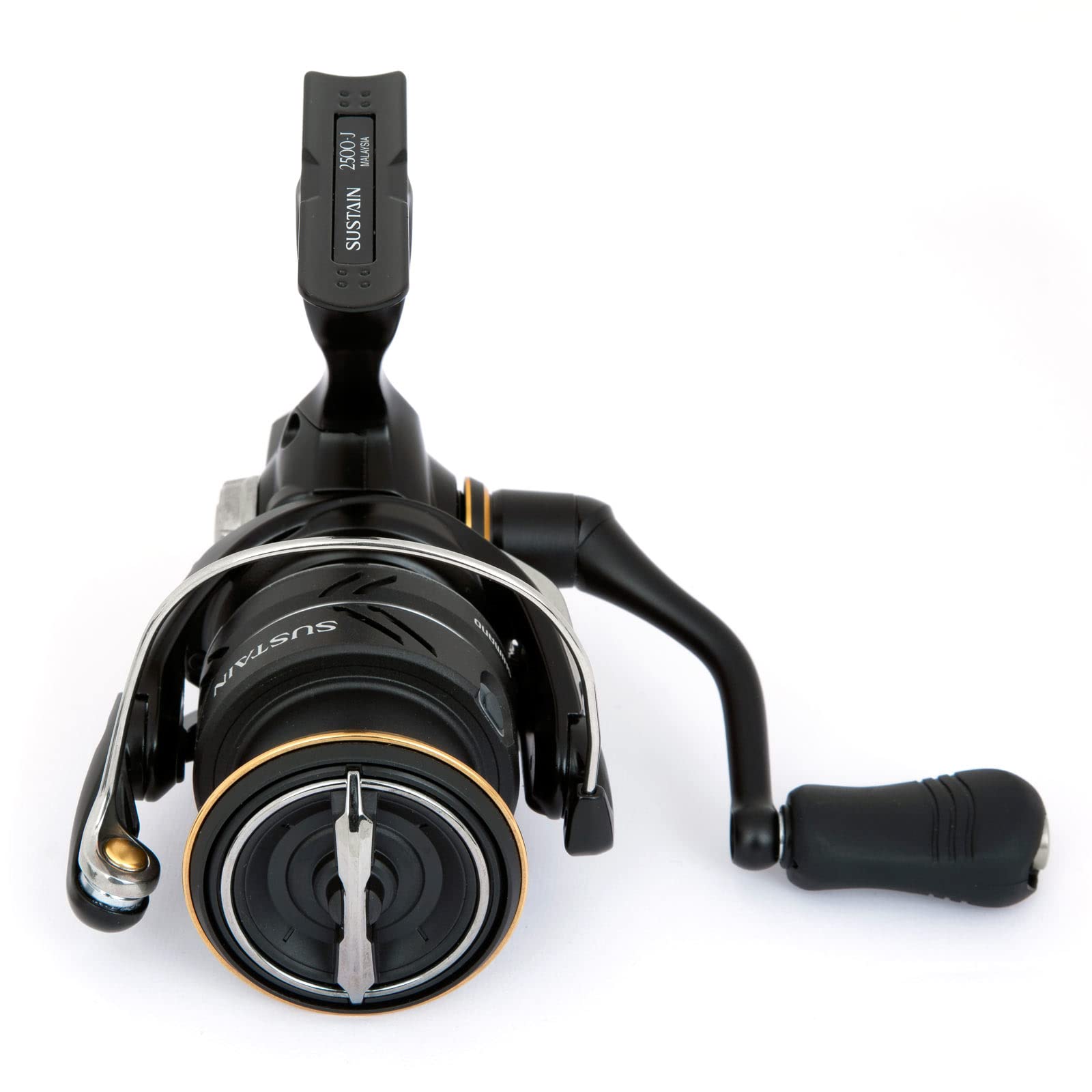SHIMANO Sustain FJ spool detail highlighting long-stroke design for smooth casting