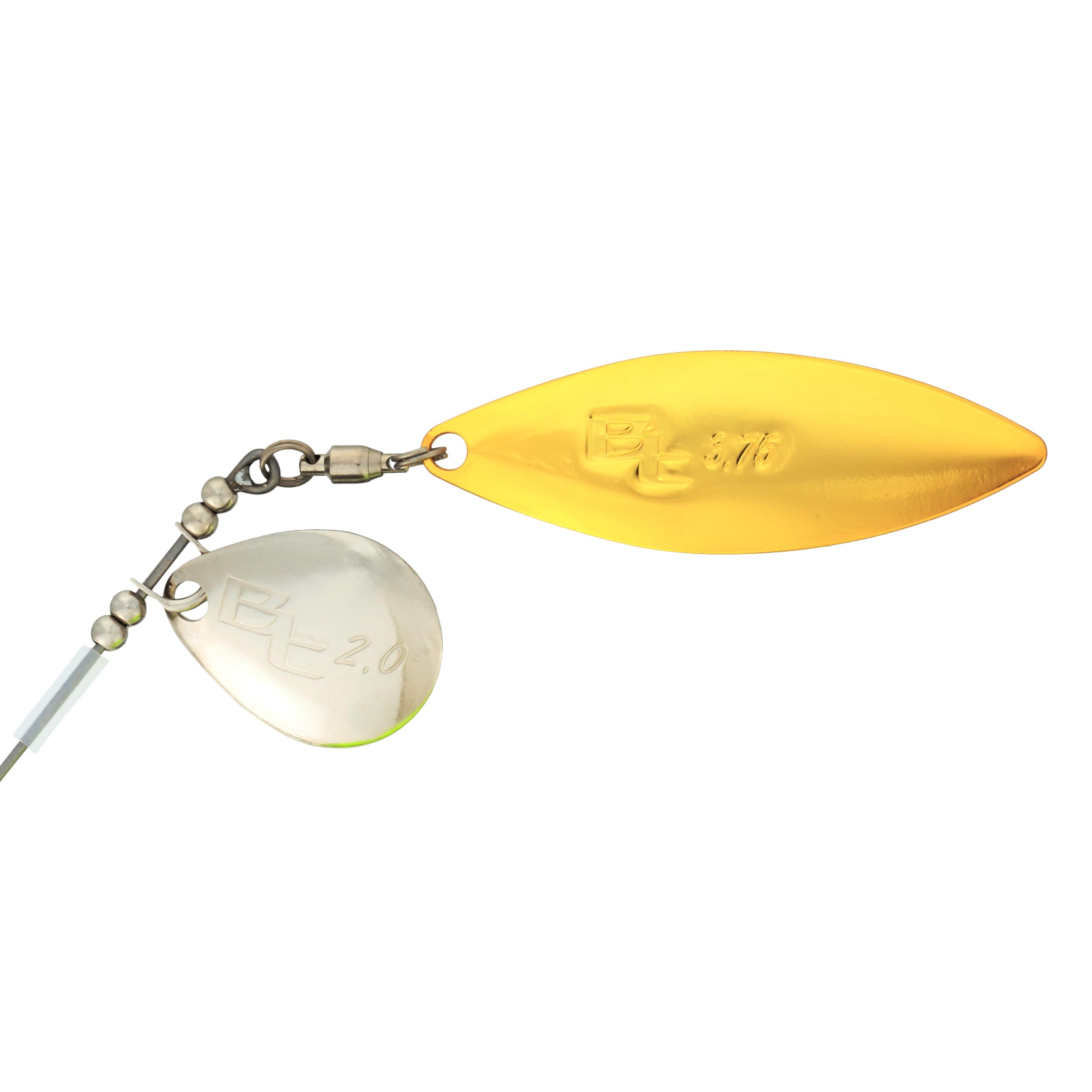 SHIMANO Swagy Strong TW spinnerbait rattle area showcases blade motion in water.