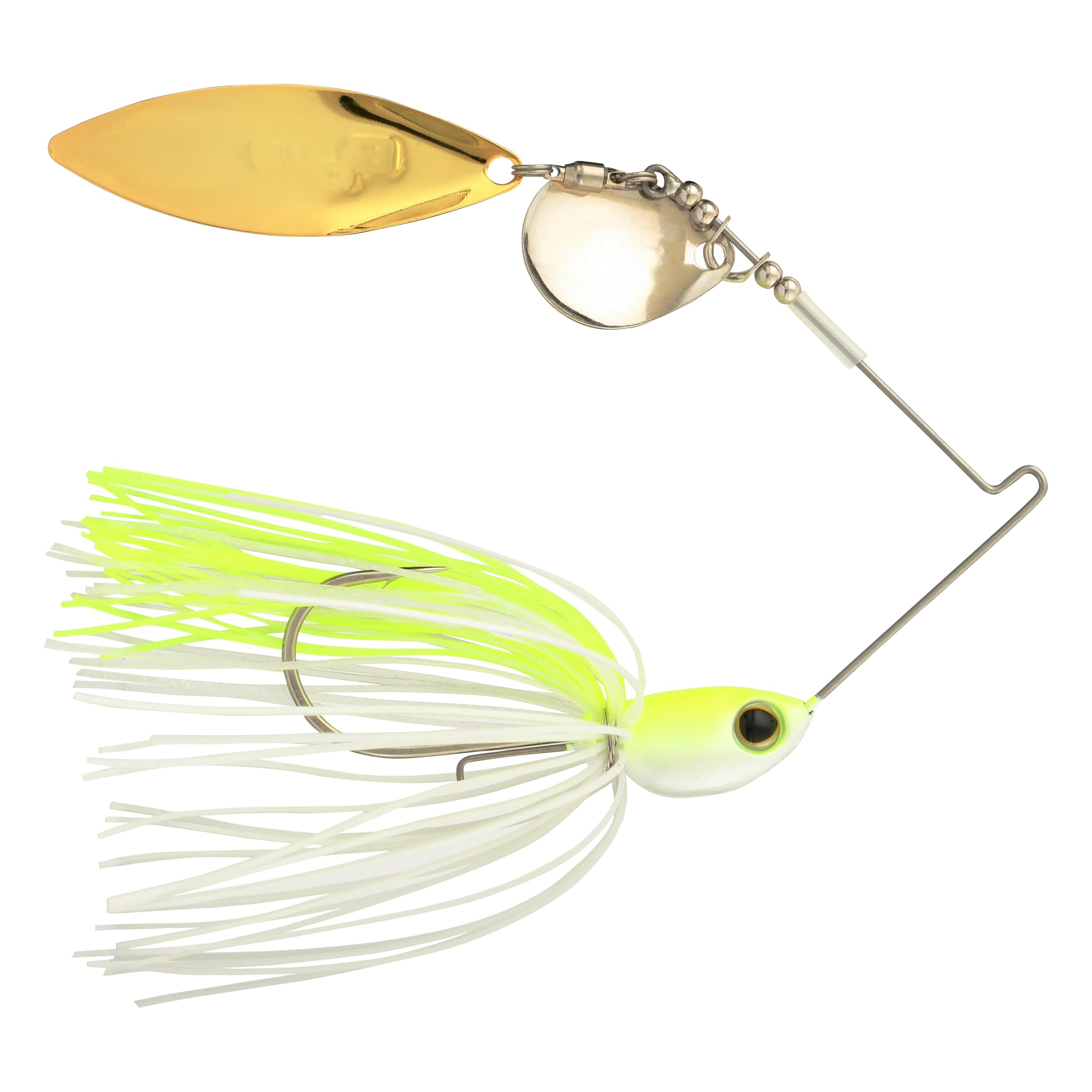 SHIMANO Swagy Strong TW spinnerbait lure detail emphasizes durable finish for long casts.