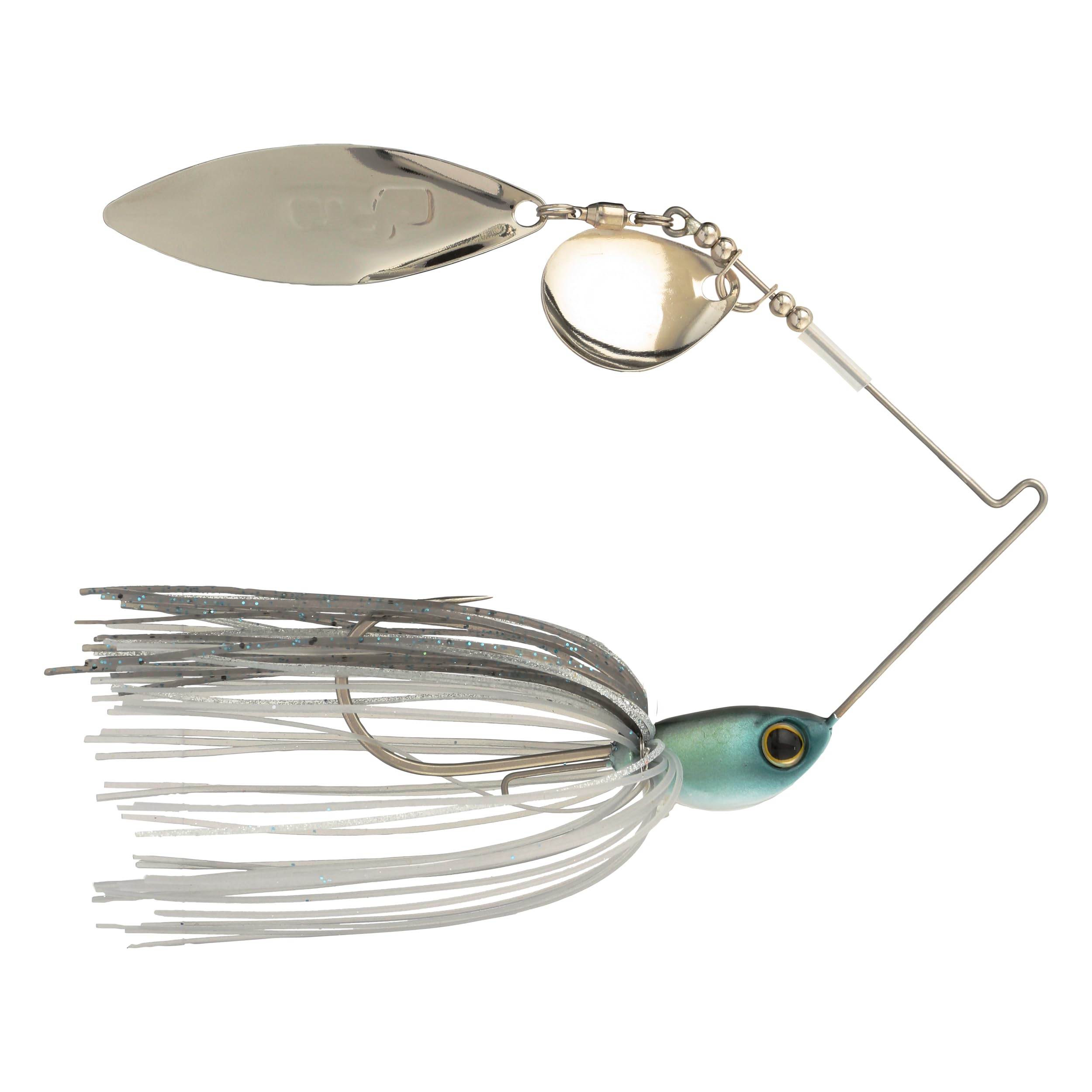 SHIMANO SWAGY Strong TW spinnerbait silhouette profile highlights compact lure shape.
