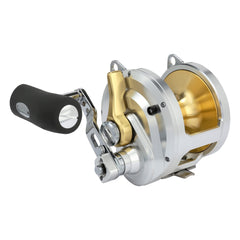 Shimano TALICA 50II reel front view highlighting durable HAGANE body for saltwater use