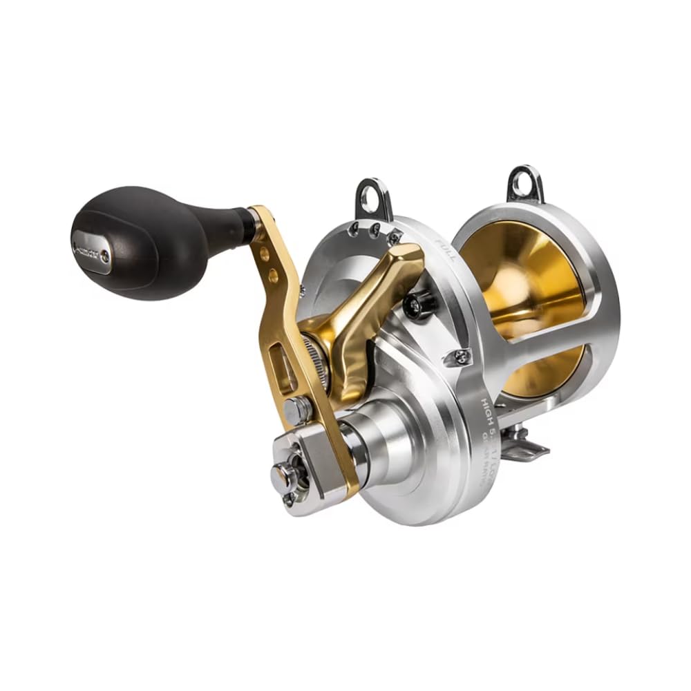 Rear view of Shimano TALICA 8II lever drag reel