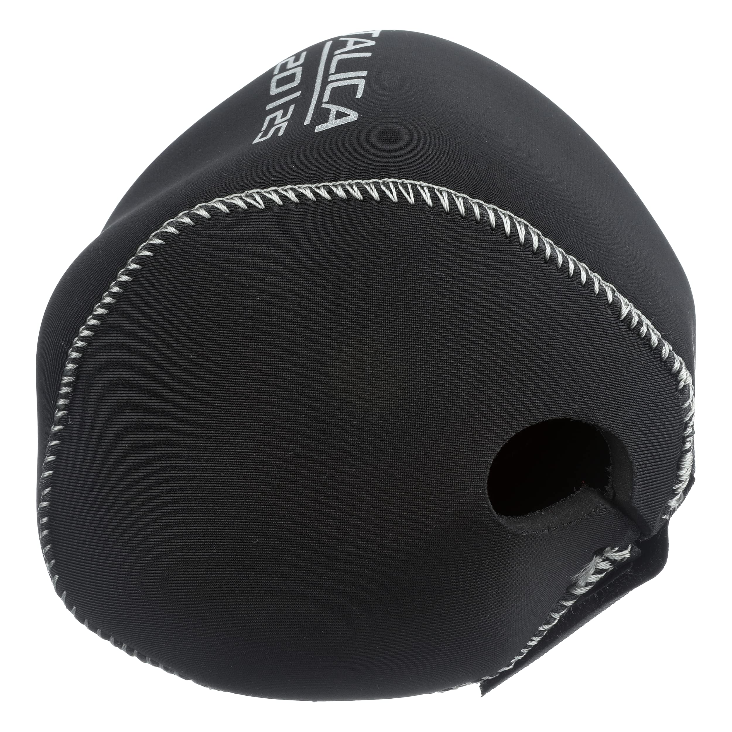 SHIMANO TALICA reel cover closeup shows soft neoprene texture.