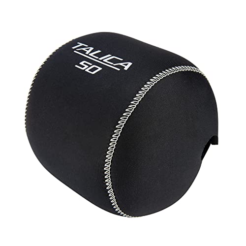 SHIMANO TALICA reel cover on-reel demonstrates protective padding during transport.
