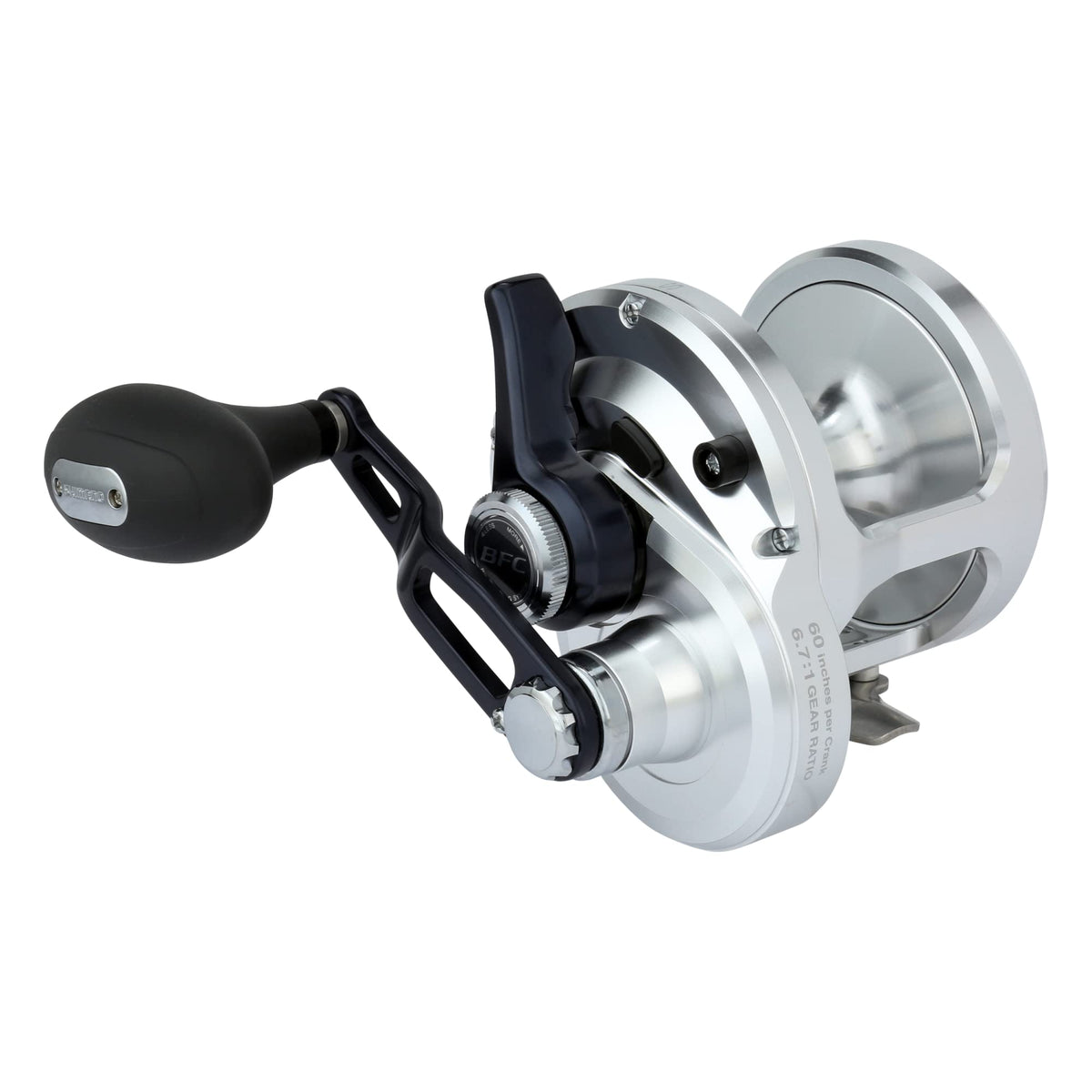 SHIMANO Talica 20BFC Hagane body close-up showing rugged durability.
