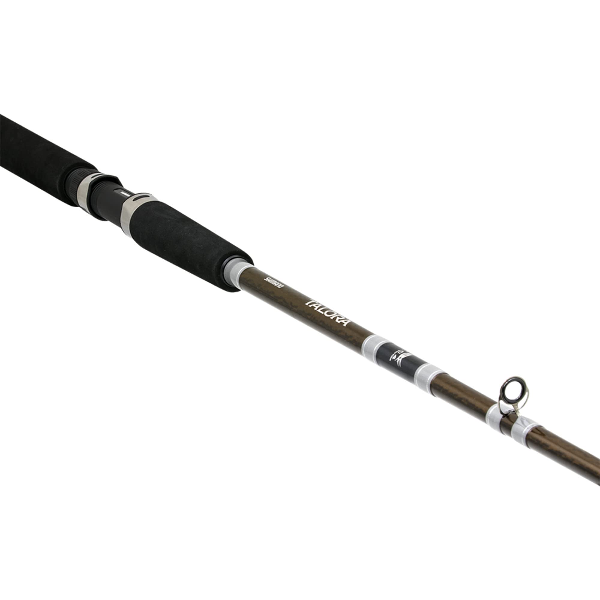 Shimano Talora Downrigger close-up of SeaGuide reel seat for precise line control.
