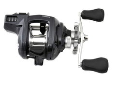 Shimano Tekota A 300-400 reel side view showing HAGANE Body