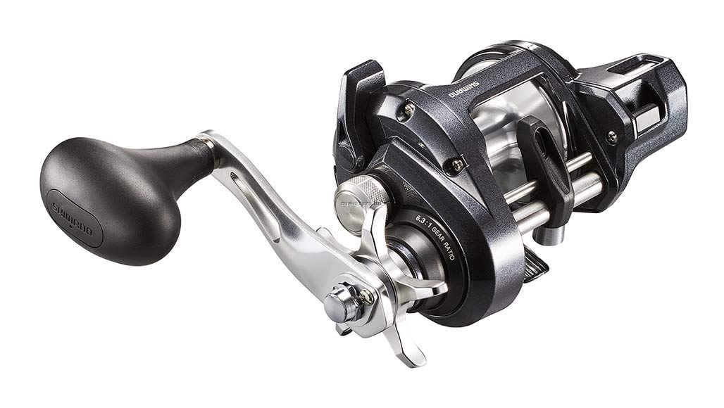 Shimano Tekota A line counter reel showing precise line length for accurate trolling.