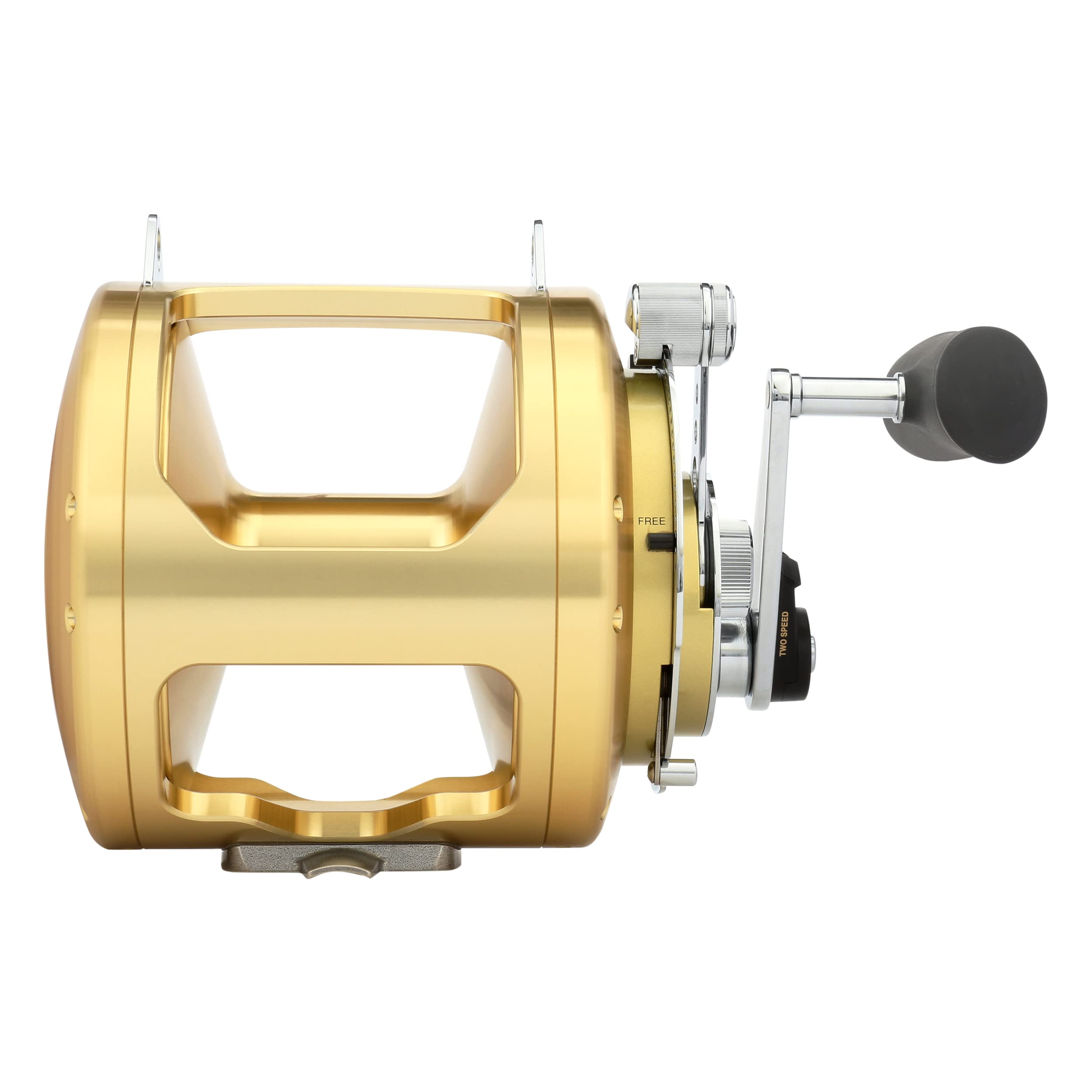 Shimano Tiagra 130A drag close-up highlights smooth cross carbon drag system.