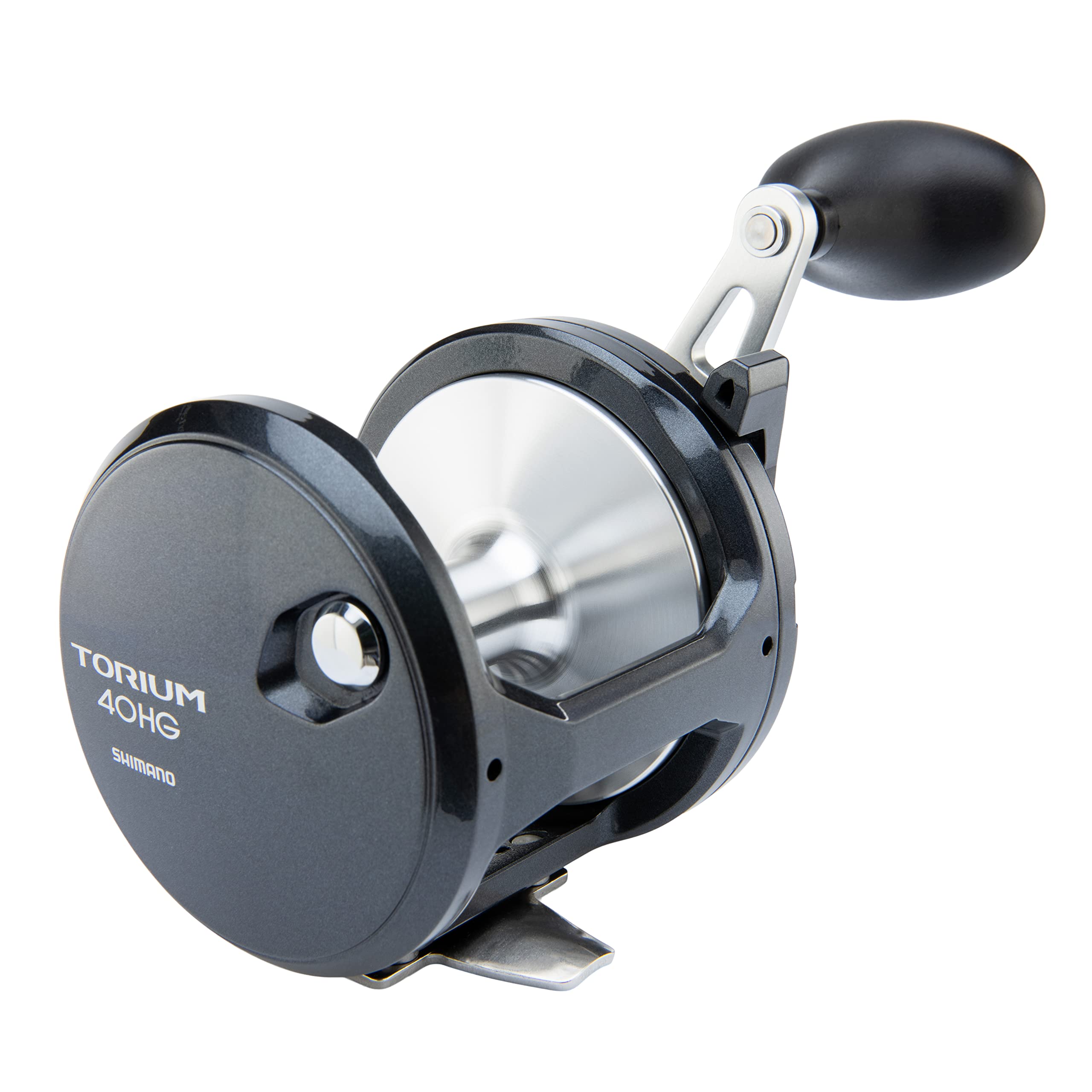 Shimano Tor30PGA spool close-up demonstrates clear line capacity markings.