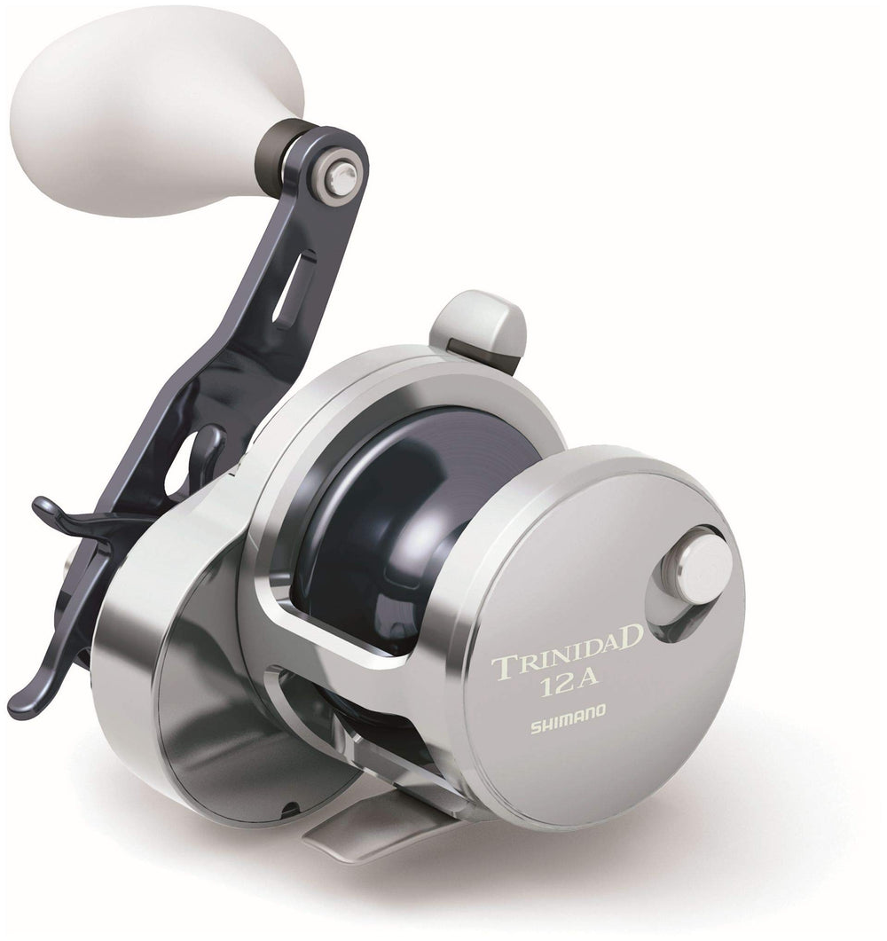 Shimano Trinidad TN12A reel image—compact trolling reel with smooth line control.