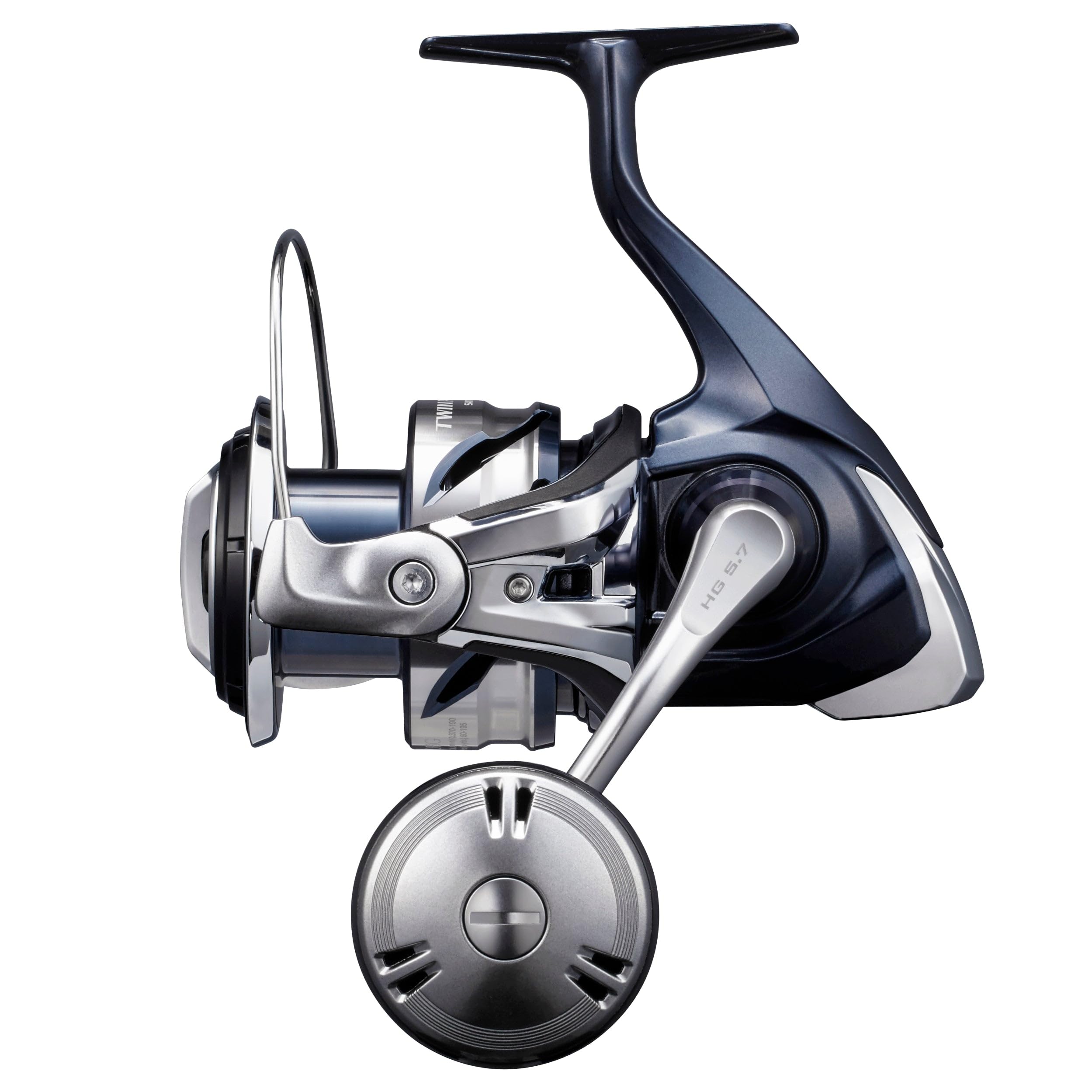 Shimano TwinPower SW C Infinity Drive close-up, ultra-smooth winding.