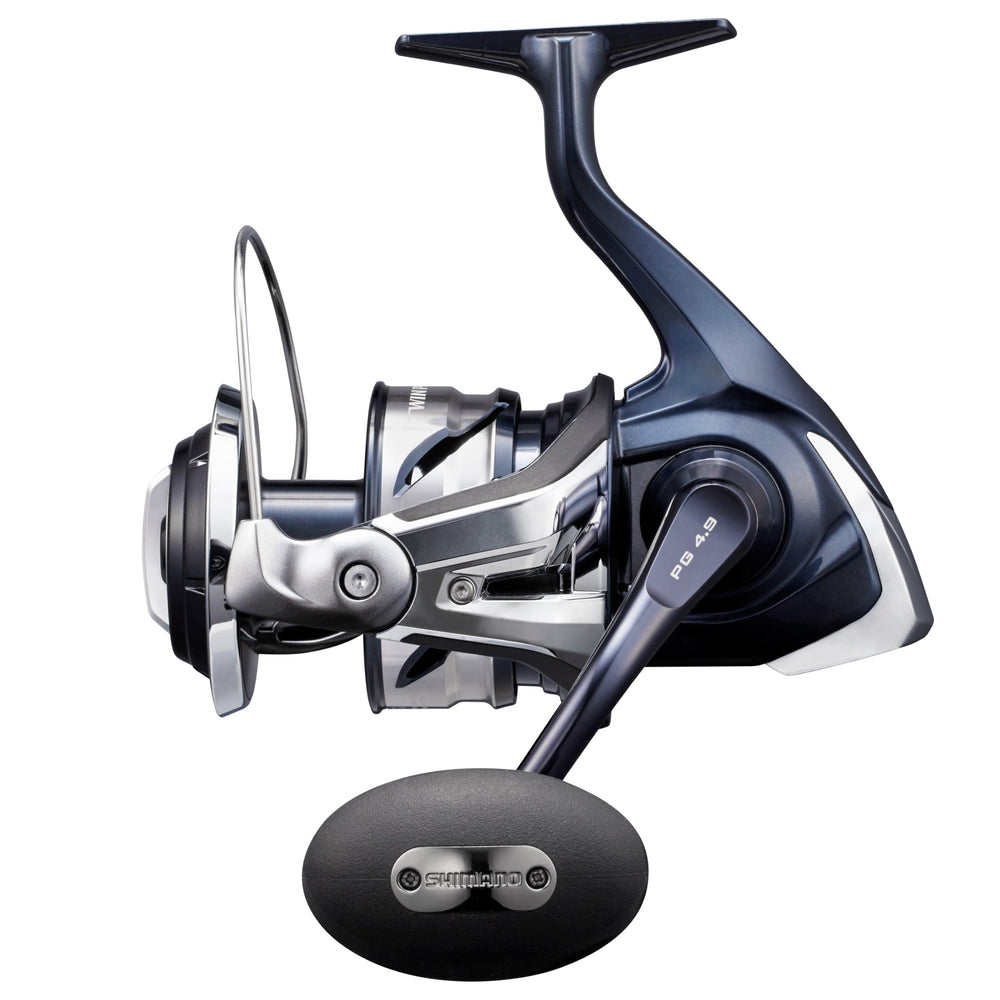 Shimano TwinPower SW C spool close-up for smooth line release during big-game fishing.