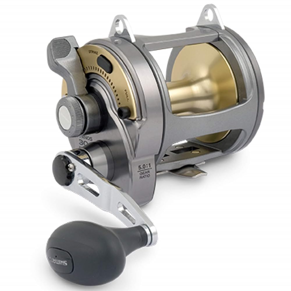 Shimano TYRNOS II trolling reel shown from front for long-session power and control