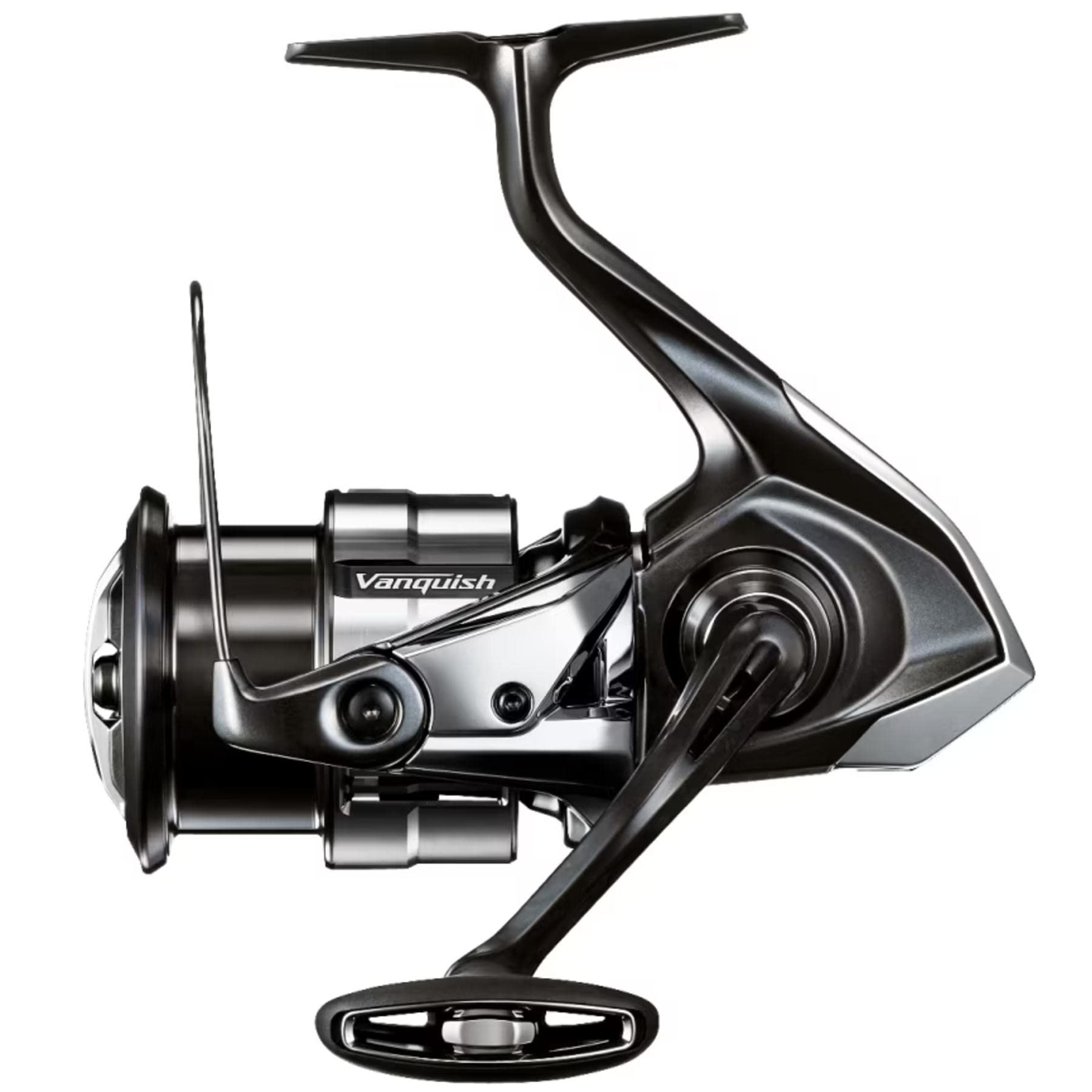 Shimano Vanquish 4000MHG reel close-up, showcasing lightweight design for smoother casting and handling.