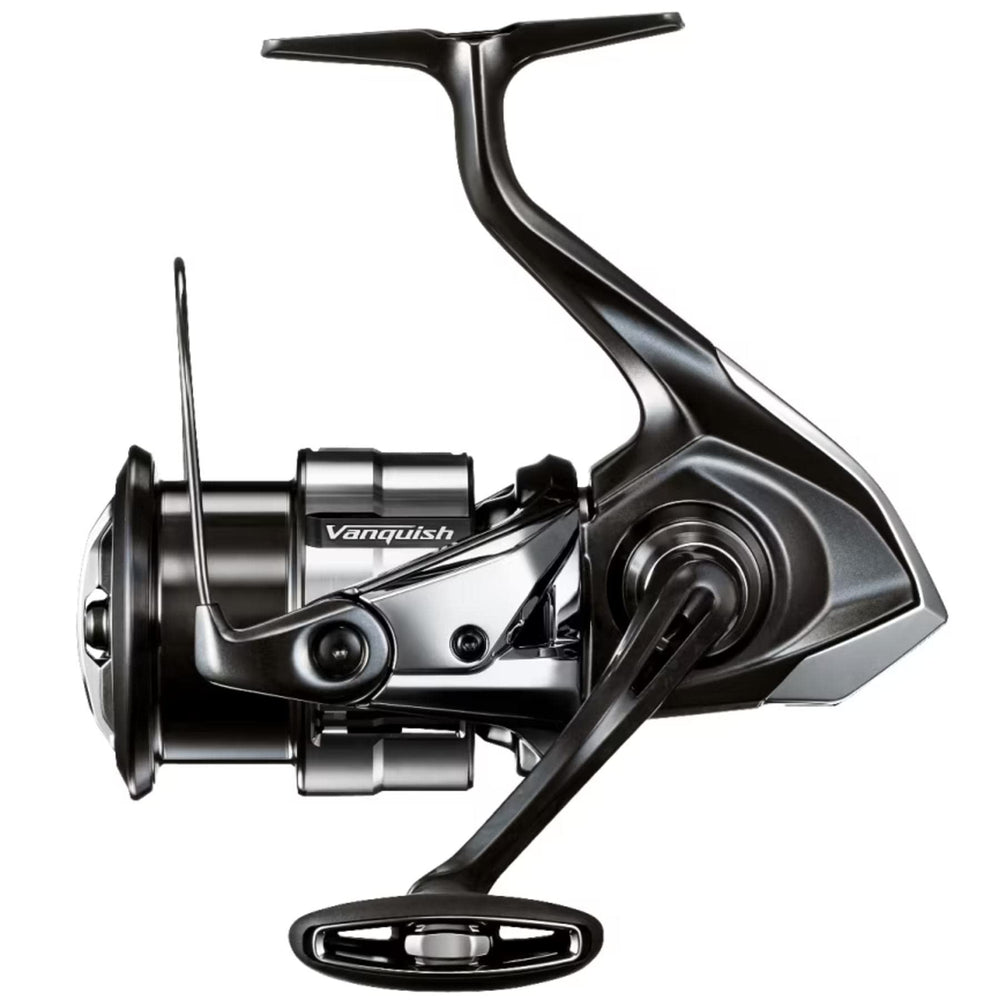 Shimano Vanquish 4000MHG reel close-up, showcasing lightweight design for smoother casting and handling.