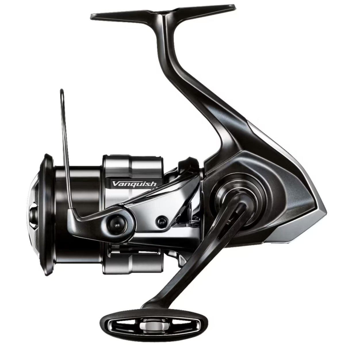Shimano Vanquish 4000MHG reel close-up, showcasing lightweight design for smoother casting and handling.