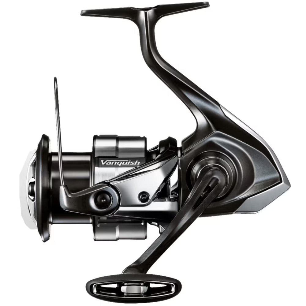Shimano Vanquish 4000XG reel closeup showing ultra-light frame for delicate lure presentations