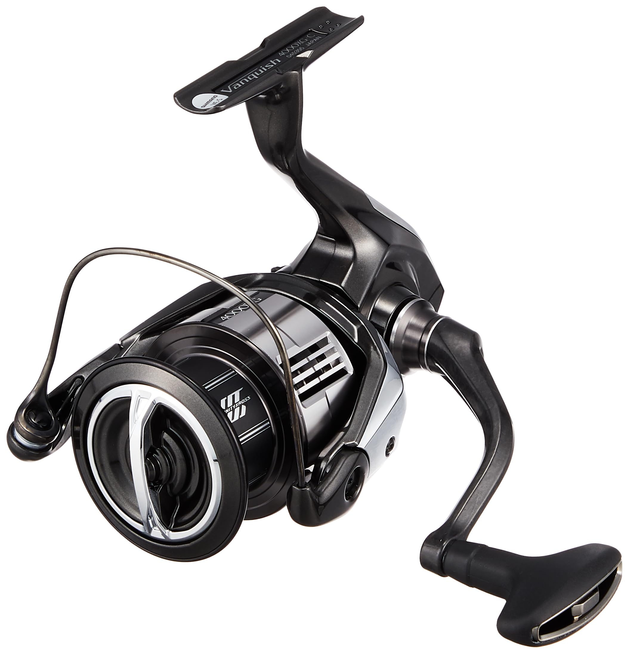 Shimano Vanquish 4000XG reel side view featuring smooth drag and robust gearing for long casts