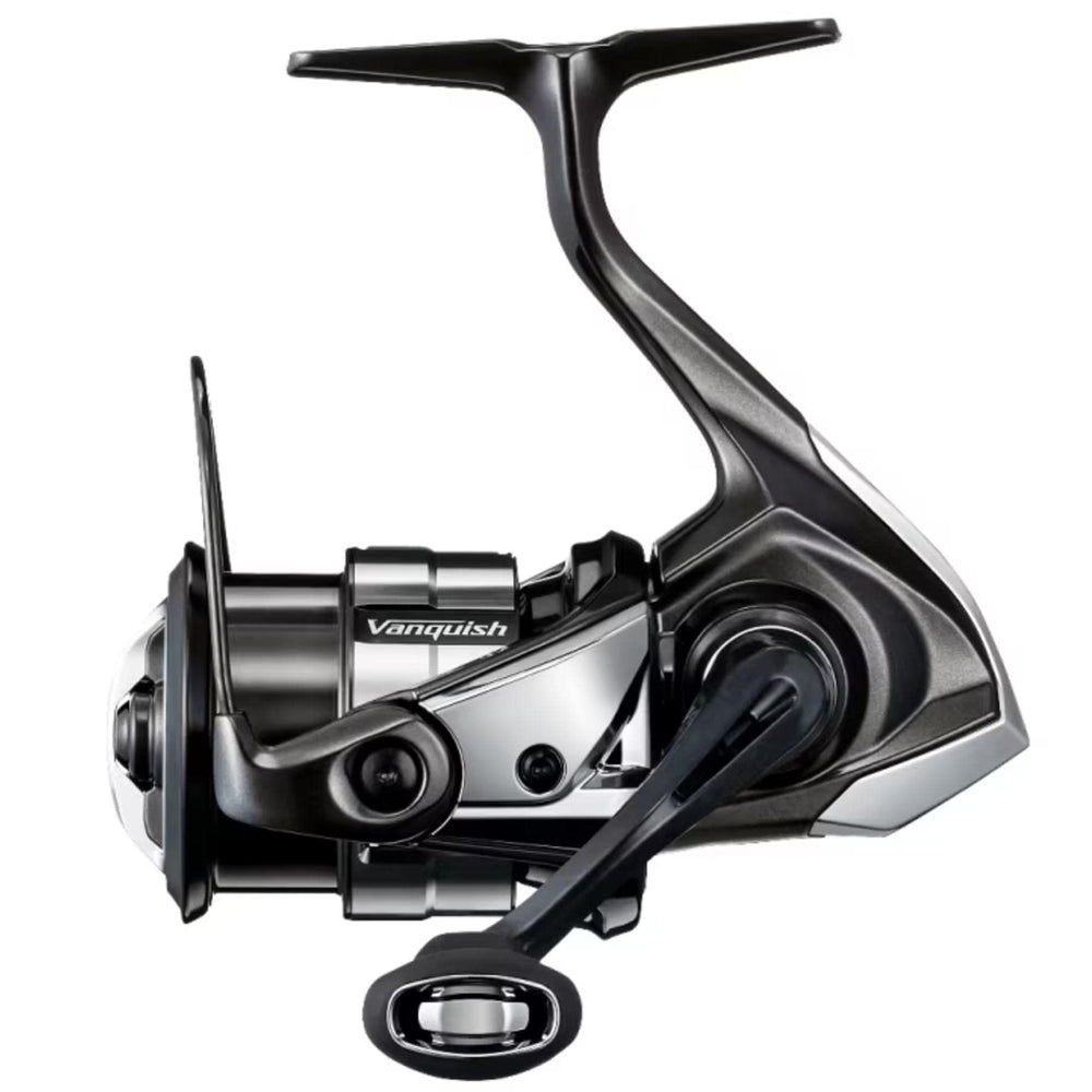 Shimano Vanquish C2000SHG reel side view highlighting smooth drag and light feel.