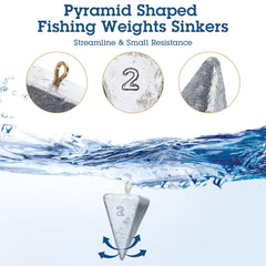 Pyramid sinkers for ocean fishing – 3 oz image 3