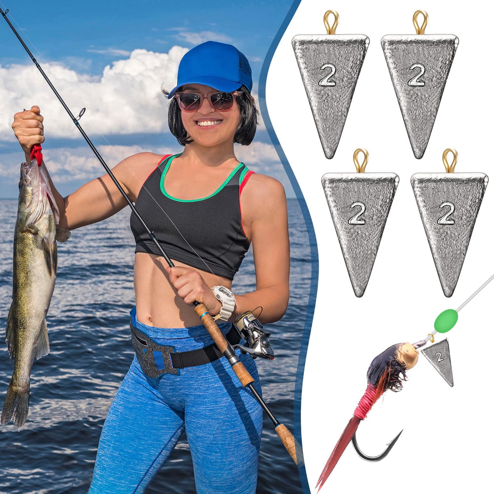 Triangle pyramid fishing weights with center hole – image 4