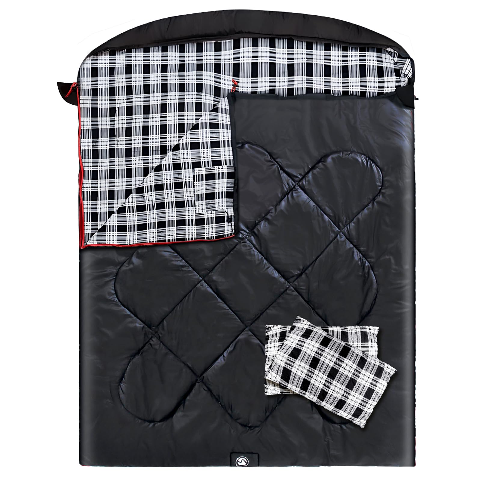 ShinHye double sleeping bag bottom windproof design blocks cold air.