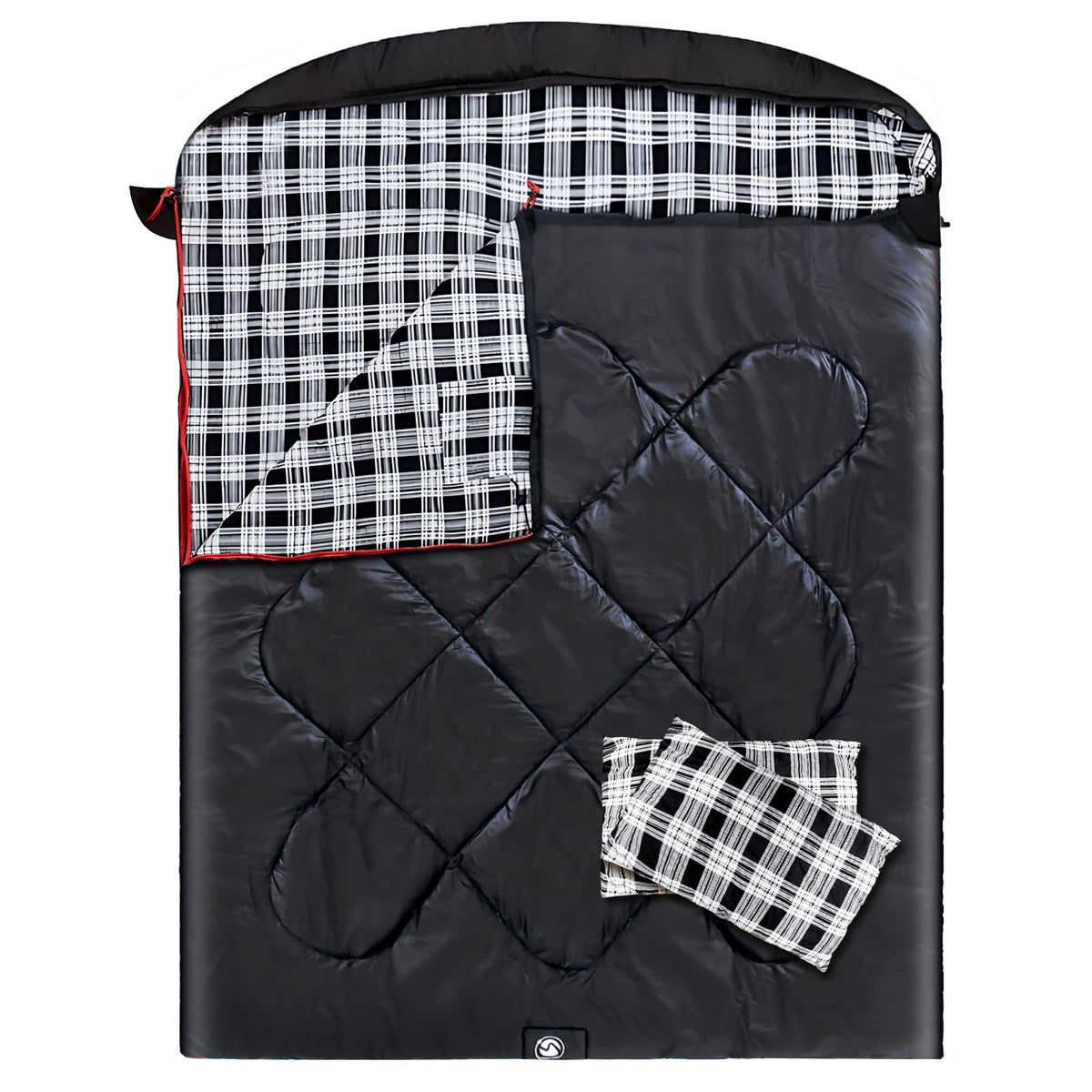 ShinHye double sleeping bag bottom windproof design blocks cold air.