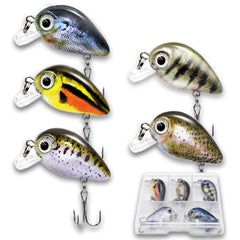 SHINETAO 5-piece micro crankbait lure set with reflective finish