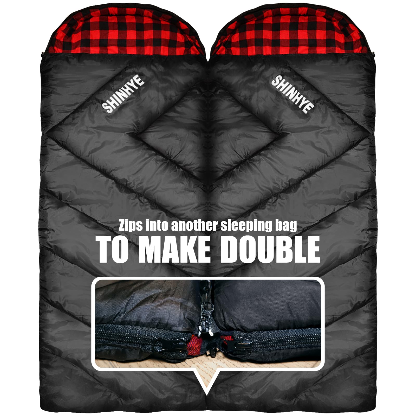 ShinHye 0 Degree sleeping bag two-way zippers enable easy venting