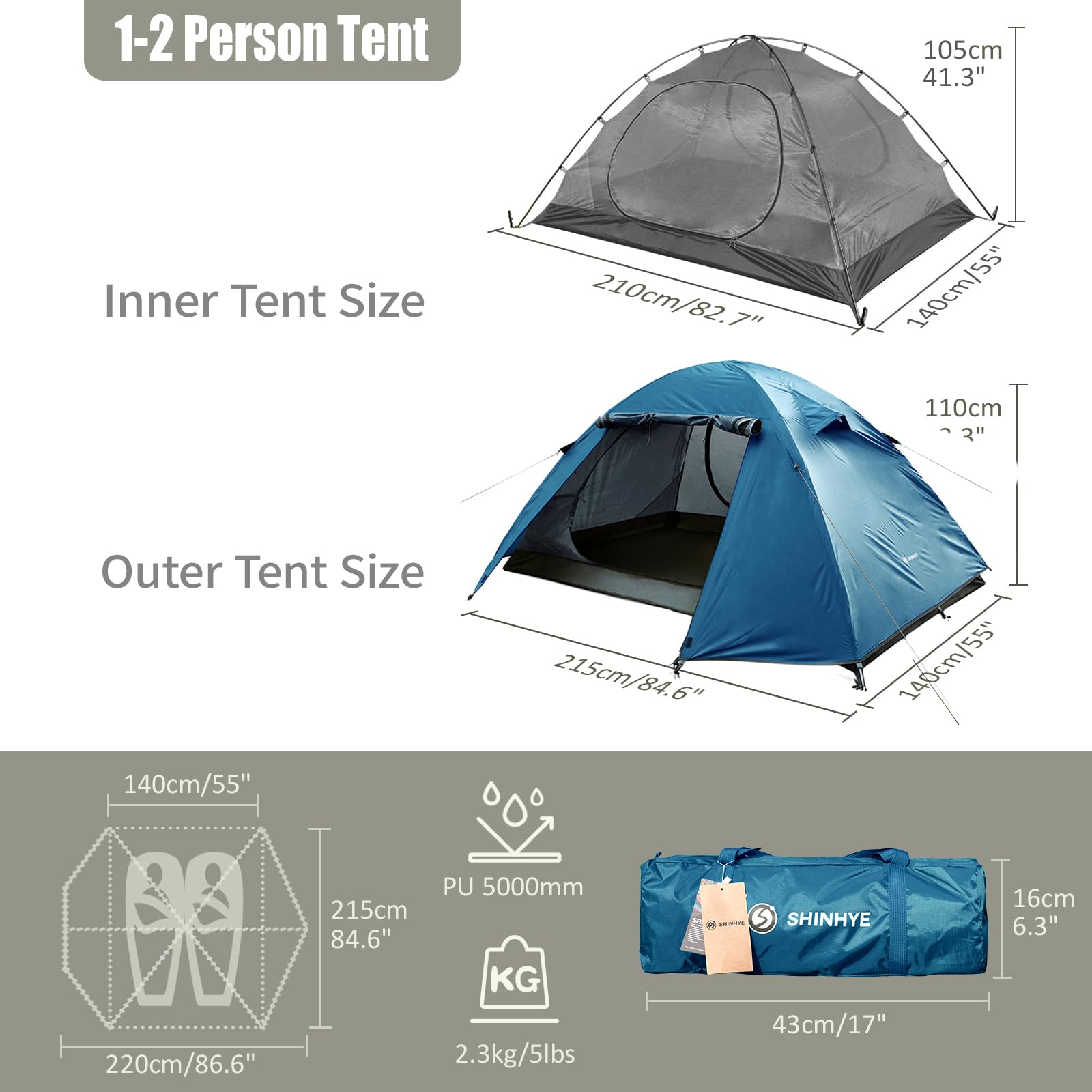 ShinHye backpacking tent compact pack demonstrates easy portability for hikers