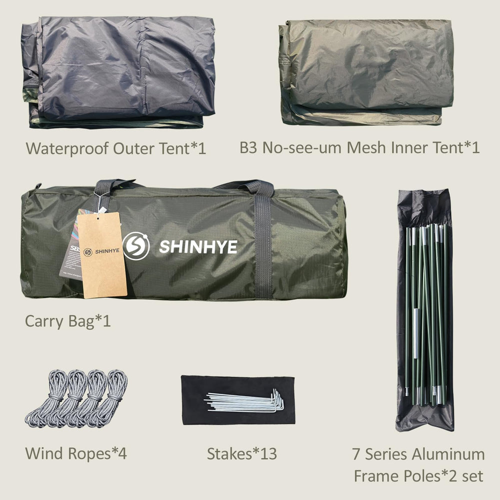 ShinHye backpacking tent mesh ventilation emphasizes breathable airflow and bug-free summer nights