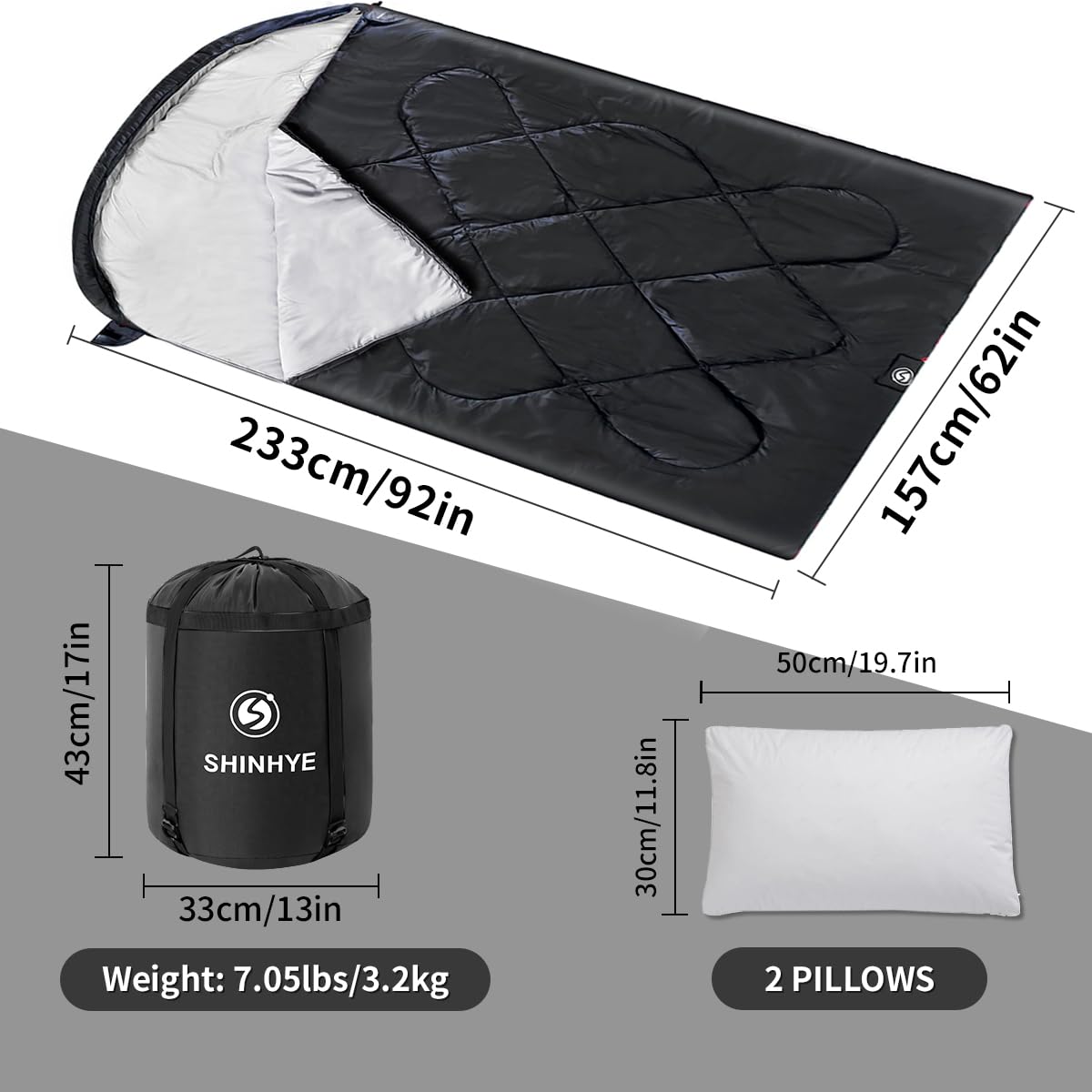 ShinHye double sleeping bag bottom-windproof-tail blocks drafts for warmth
