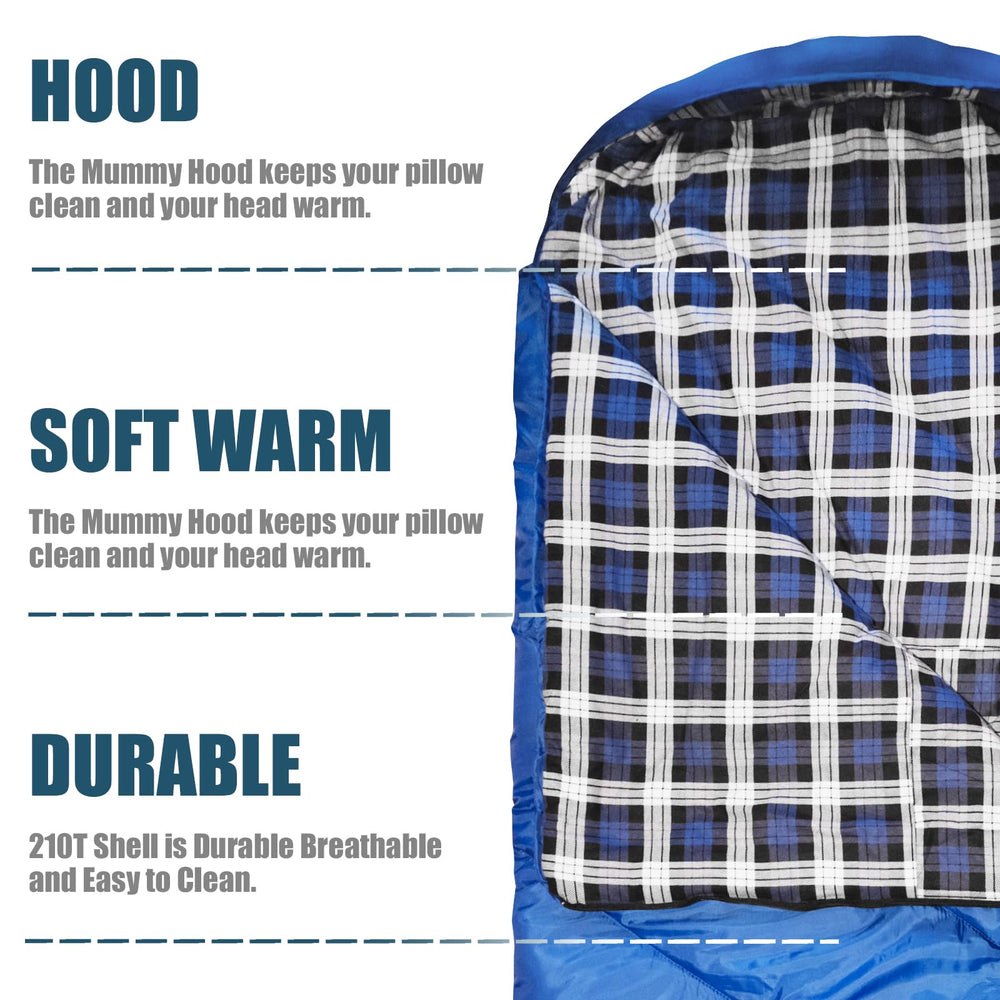 ShinHye half-circle mummy hood helps retain heat during cold nights.