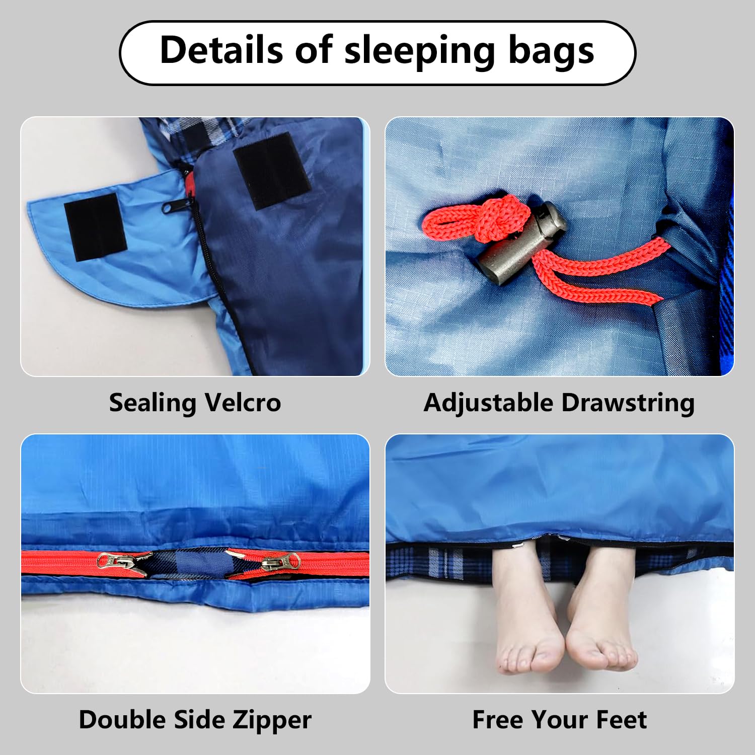 ShinHye queen-size sleeping bag packaging shows compact carry size 17x13 inches