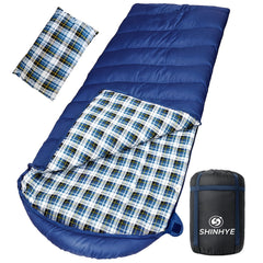 ShinHye sleeping bag front view in navy shows XXL size for big-and-tall camping.