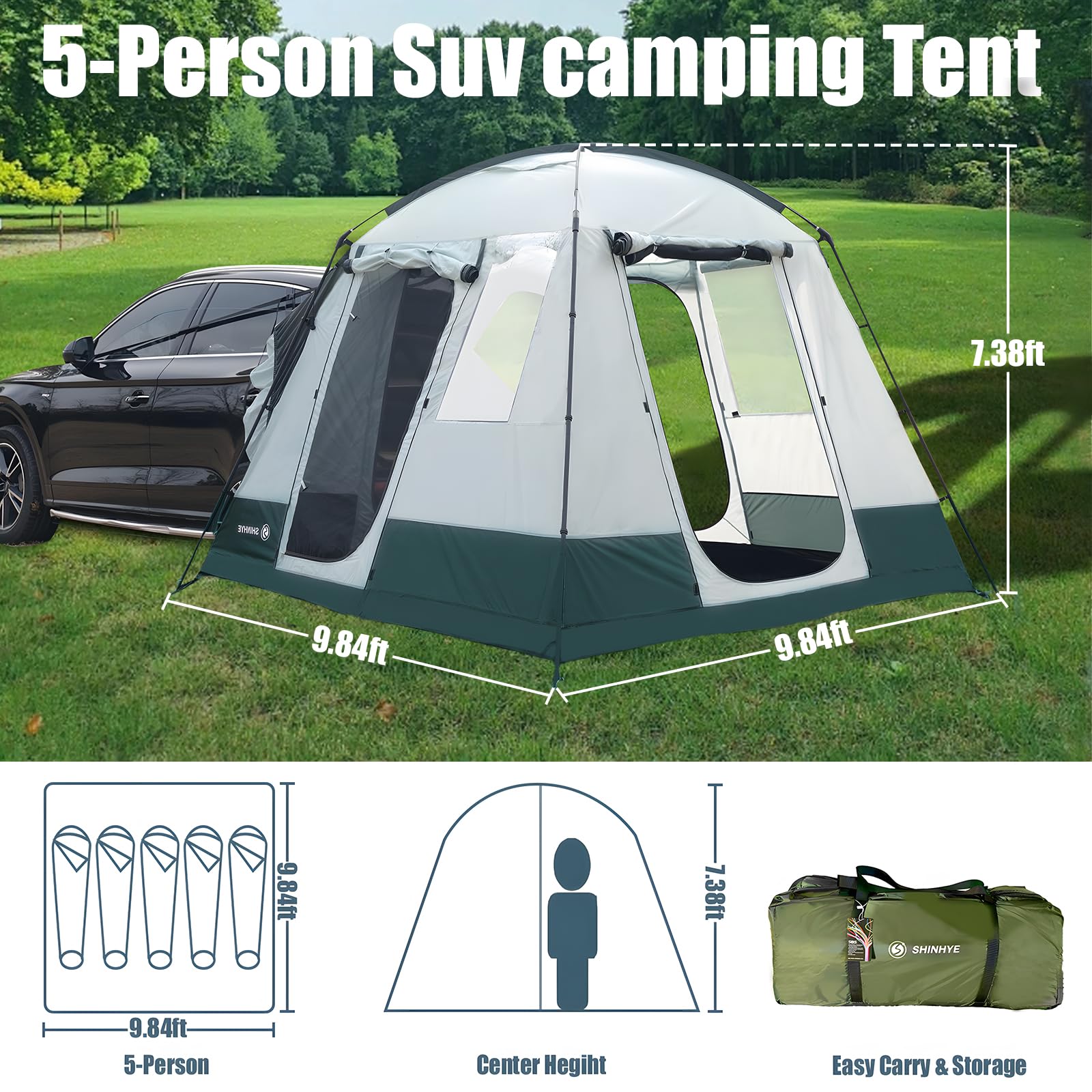 ShinHye SUV Tent waterproof finish keeps gear dry during unexpected downpours.