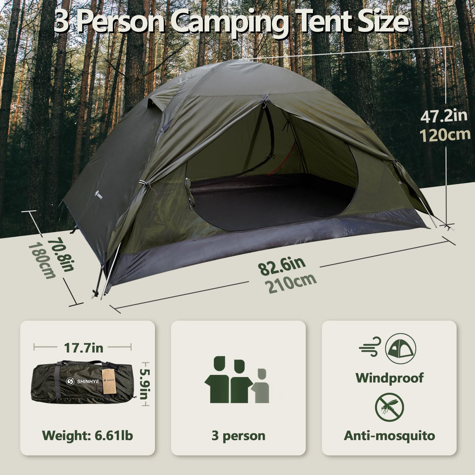 ShinHye ultralight tent quick setup with aluminum poles for solo pitching.