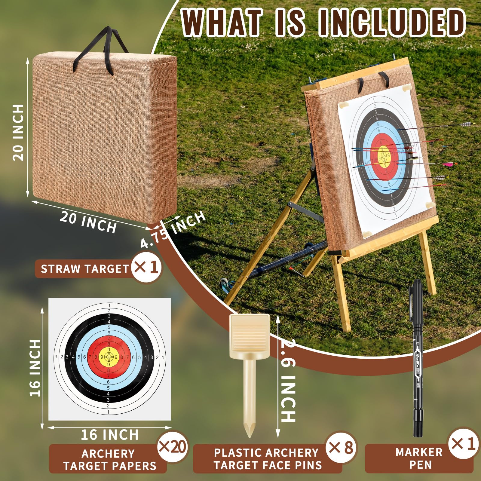 ShinyRelief archery paper targets 15-7in for precise training