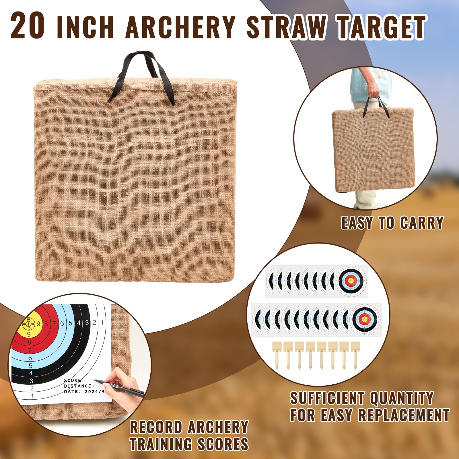 ShinyRelief target pins secure the targets for quick setup